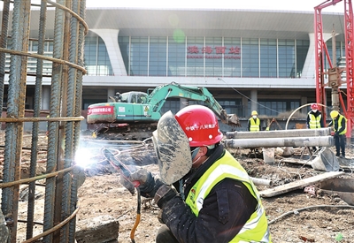 天津滨海西站加速建设 北广场项目建设取得关键突破